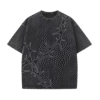 Acid wash oversized T-shirt with thorn graphic design – premium heavyweight cotton streetwear manufactured by Trivera in Sialkot Pakistan.